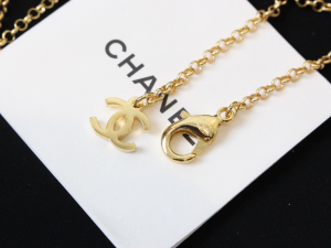 Chanel CC Logo Gold Pendant Necklaces