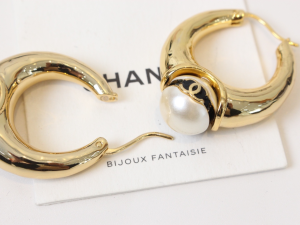 Chanel CC Logo Pearl Earrings