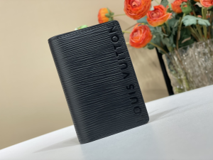 Louis Vuitton Pocket Organizer Wallets Black Epi XL Cowhide Leather Louis Vuitton Pocket Organizer Wallets Black Epi XL Cowhide Leather