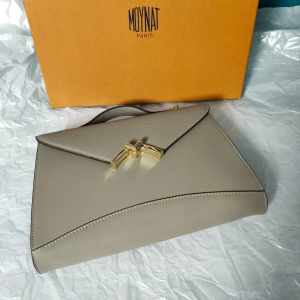 Moynat Gabrielle Clutch Leather Bag Light Grey Moynat Gabrielle Clutch Leather Bag Light Grey