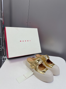 Marni Gold Off Pablo Leather Mary Jane Trainers Sneakers Marni Gold Off Pablo Leather Mary Jane Trainers Sneakers