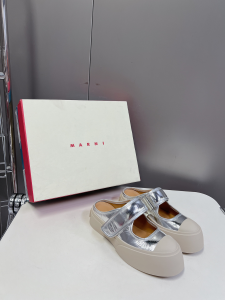 Marni Silver Off Pablo Leather Mary Jane Trainers Sneakers Marni Silver Off Pablo Leather Mary Jane Trainers Sneakers