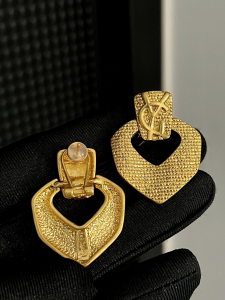 Saint Laurent YSL Gold Earrings