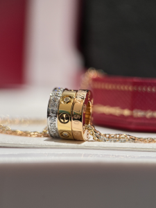 Cartier Love 3 Ring Pendant Necklaces