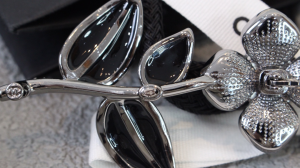 Chanel Black Flower Brooch