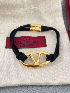 Valentino Vlogo Cotton Nero Bracelets