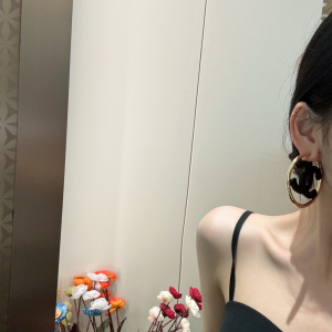 Chanel Black CC Logo Earrings