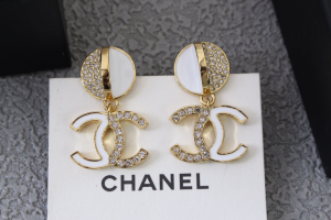 Chanel Crystals CC Logo Earrings