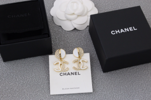Chanel Crystals CC Logo Earrings