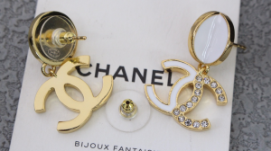 Chanel Crystals CC Logo Earrings