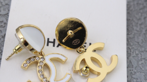 Chanel Crystals CC Logo Earrings