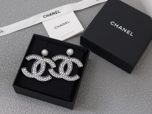 Chanel Large CC Logo Earrings