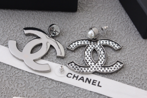 Chanel Large CC Logo Earrings