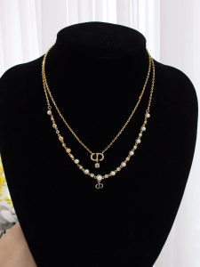 Dior Crystal CD Pearls Necklaces