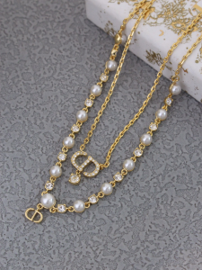 Dior Crystal CD Pearls Necklaces