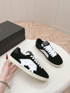 Amiri Star Suede Leather and Fabric Sneakers Black White Amiri Star Suede Leather and Fabric Sneakers Black White