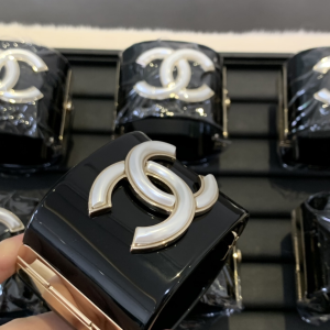 Chanel CC Logo Black Cuff Bracelets