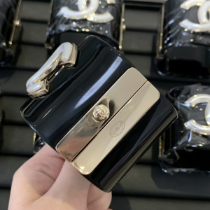 Chanel CC Logo Black Cuff Bracelets