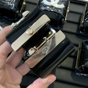 Chanel CC Logo Black Cuff Bracelets