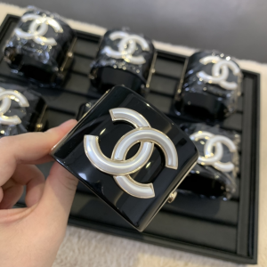 Chanel CC Logo Black Cuff Bracelets