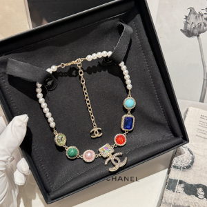 Chanel CC Pearls Choker Necklaces