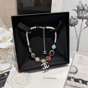 Chanel CC Pearls Choker Necklaces