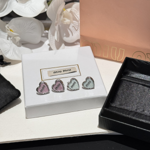 Miu Miu Logo Heart Earrings
