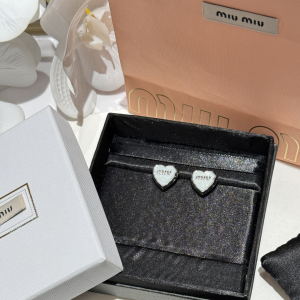 Miu Miu Logo Heart Earrings