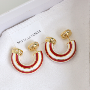 Bottega Veneta Puzzle Earrings Red White