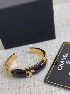 Chanel CC Logo Black Cuff Bracelet