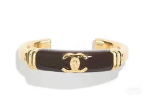 Chanel CC Logo Black Cuff Bracelet
