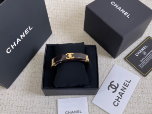 Chanel CC Logo Black Cuff Bracelet