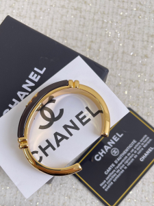 Chanel CC Logo Black Cuff Bracelet