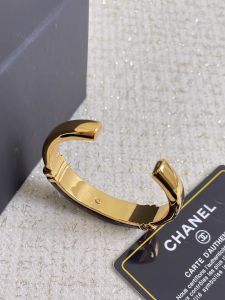 Chanel CC Logo Black Cuff Bracelet
