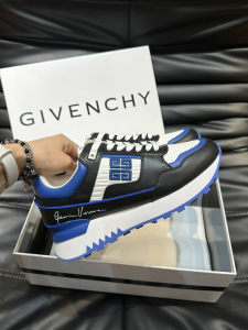 Givenchy GIV 1 Leather and Nylon Sneakers Black White Blue Givenchy GIV 1 Leather and Nylon Sneakers Black White Blue