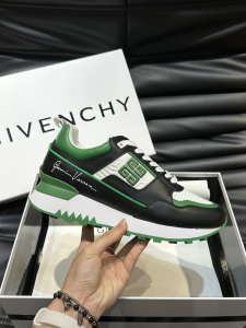 Givenchy GIV 1 Leather and Nylon Sneakers Black White Green Givenchy GIV 1 Leather and Nylon Sneakers Black White Green