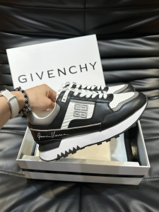 Givenchy GIV 1 Leather and Nylon Sneakers Black White Grey Givenchy GIV 1 Leather and Nylon Sneakers Black White Grey