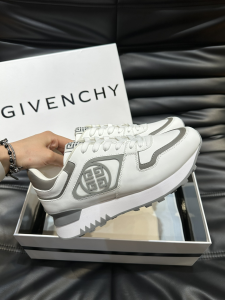 Givenchy GIV 1 Leather and Nylon Sneakers White Grey Givenchy GIV 1 Leather and Nylon Sneakers White Grey
