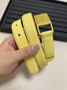 Loewe Amazona Leather Belt Yellow Black 25MM Loewe Amazona Leather Belt Yellow Black 25MM