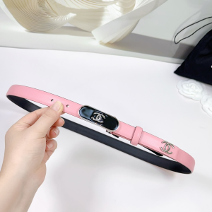 Chanel CC Logo Pink Leather Belt 20MM