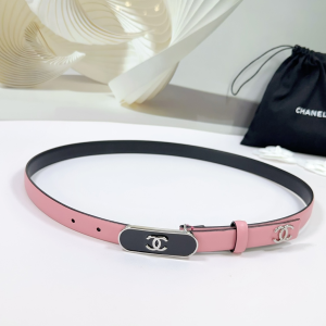Chanel CC Logo Pink Leather Belt 20MM