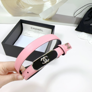 Chanel CC Logo Pink Leather Belt 20MM