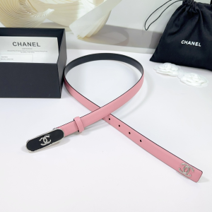 Chanel CC Logo Pink Leather Belt 20MM