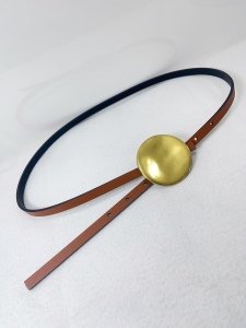 jil sander victor metal buckle skinny leather belt Brown Black 10MM jil sander victor metal buckle skinny leather belt Brown Black 10MM