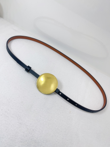 jil sander victor metal buckle skinny leather belt Brown Black 10MM jil sander victor metal buckle skinny leather belt Brown Black 10MM