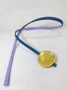 jil sander victor metal buckle skinny leather belt Purple Blue 10MM jil sander victor metal buckle skinny leather belt Purple Blue 10MM