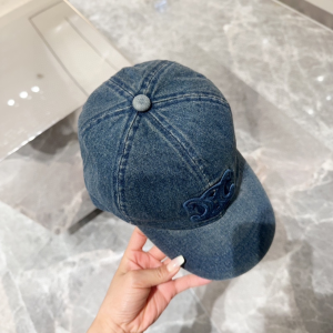 Celine Triomphe Denim Blue Baseball Hat
