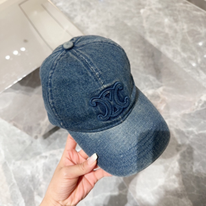 Celine Triomphe Denim Blue Baseball Hat