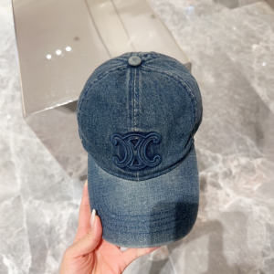 Celine Triomphe Denim Blue Baseball Hat