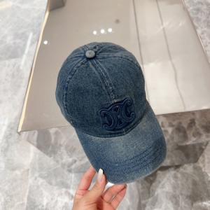 Celine Triomphe Denim Blue Baseball Hat